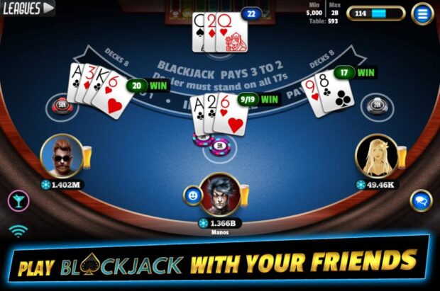 app to play blackjack with friends